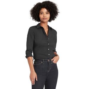 NWT Banana Republic Riley Tailor Fit Black Button Down Business Shirt Blouse Sz8